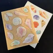 Vintage 80’s Hallmark SEA SHELLS Sticker Sheets