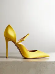 [Aquazzura] Aquazzura - Bellezza 105 Satin Mary Jane Pumps - Bright yellow - IT40 IT 40 Yellow
