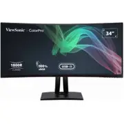 ViewSonic 34' ColorPro 21:9 Curved UWQHD 3440 x 1440, 90W USB-C, 100% sRGB, Delta E < 2 color Accuracy