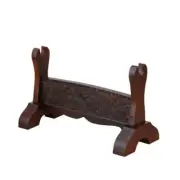 Wenge Samurai Sword Katana Tanto Holder Stand Assembly Rack Crane Carved 1 Tier