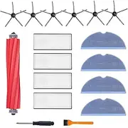 15 Pack Replacement Parts for Roborock S7 S7+ Roborock S7 MaxV, S7 MaxV Plus,T7 Plus T7S Plus, 1 Roller Brush, 4 Hepa Filter, 4 Side Brush, 4 Mop Cloth