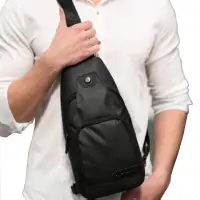 在飛比找momo購物網優惠-【PUSH!】戶外用品 防水單肩斜背包旅遊包學生包3C小包商