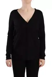 Dolce & Gabbana Elegant Black V-Neck Wool Women's Pullover Authentic