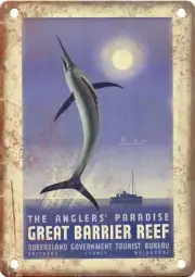 Metal Sign - Vintage Great Barrier Reef Travel Poster - Retro Reproduction T459