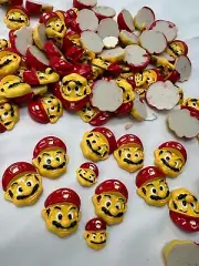 SUPER MARIO Resin Plastic Flatback Charms 86 pc Craft Supplies BULK Lot