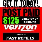 $125 POST PAID VERIZON REFILL DIRECT TO PHONE POST PAID ✅ GET IT TODAY!
