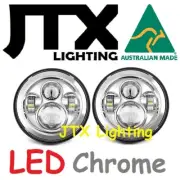 JTX 7" LED Headlights Chrome without Halo Ford Bedford Truck Panel Van