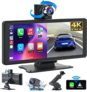 Venluna Wireless Car Stereo with 4K Dash Cam & CarPlay - 8.1" Touch Screen