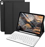 for iPad Air 11 inch 7th/6th M3/M2 (2025/2024), Air 5th/4th Generation Case with Keyboard 10.9"(2022/2020), Detachable Wireless Bluetooth Thin & Light with Left Side Pencil Holder, Black