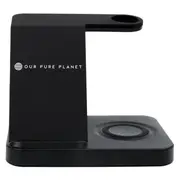 Our Pure Planet 3-in-1 Wireless Induction Charger - Black