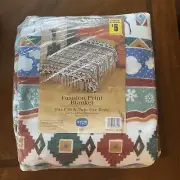 NEW Vintage Aztec Blanket Twin Full Snow Trees Bears Deer Outdoor 72x90” USA