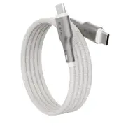 [EFCMP1U990WHI] 1m Mag-Coil USB-C Cable, Magnetic Self-Coiling Cable Management, White