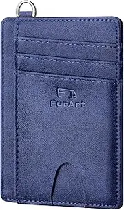 [FurArt] Slim Minimalist Wallet, Front Pocket Wallets, RFID Blocking, Credit Card Holder for Men & Women, Goatskin Royal Blue, small, Classic