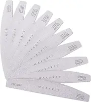 MAKARTT Zebra Nail File Washable Double Sided Emery Board 10 Pieces 100 180 Grit