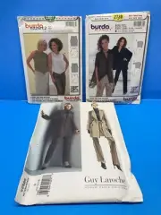 Sewing uncut patterns lot: Burda Blouse/Vest +Burda top+Vogue Guy Laroche 2886