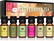 Afternoon Tea Set of 6 Premium Grade Fragrance Oils - Fig, White Tea, Green Tea, Sugar Cookie, Cucumber Melon, and Berries & Cream