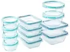 Total Solution 24-Pc Glass Food Storage Container Meal Prep Set with Plastic ...