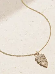 [Sydney Evan] Sydney Evan - Large Monstera Leaf 14-karat Gold Diamond Necklace - One size One size Gold