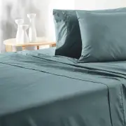 Solace Sleep Cotton Flat Sheet - Blue Gum - Double