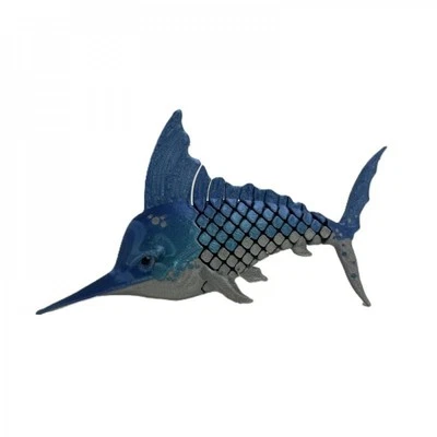 Blue And Gray 3D Printed Marlin Figurine