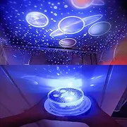 Star Night Light for Kids, Rotating Universe Night Light Projector, Color Changing Planet Lamps for Baby Bedroom, 5 Sets of Projector Film for Free
