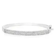 Sterling Silver with 1 carat tw of Diamond Bangle