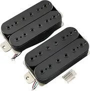 Musiclily Pro HH-HEXA Alnico 5 Uncovered Adjustable Hexagonal Poles Humbucker Neck Bridge Pickups Set 7.8K/16K for Electric Guitar, Black