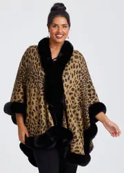 [Taking Shape] Taking Shape Animal Print Cape in Multi - Women's Accessories Multi