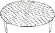 uxcell Round Cooking Rack 7.5-inch Stainless Steel Cross Wire Barbecue Grill Net with 50mm Legs for Cooking Baking Steaming BBQ