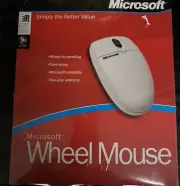 NEW Microsoft Wheel Mouse 2001 PC PS/2 Windows With Disc And Manual