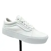 Vans Old Skool Women’s Platform Shoes Size 8 True White Canvas Upper Lace up