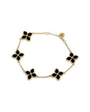 Savvy Cie 18K Over Silver Onyx Bracelet