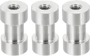 uxcell Camera Spigot Screws Converter 1/4" to 3/8" Female to Female, 3 Pack Tripod Screws Adapter Spigot Stud for Light Stand Hot Shoe Cold Shoe Adapter Ball Head Flash, Silver