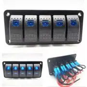 5 Gang On/Off Rocker Switch Panel Dual LED Waterproof 12V/24V Car Marine Boat RV (for: Subaru)