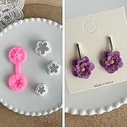 Flower Petal Clay Cutters - 3pcs Polymer Clay Cutters for Earrings Making With 1pc Petal Press Mold - Jewelry Making Tools
