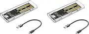 Binxind 2X M2 SSD Case M.2 NVME SSD Enclosure Portable USB3.1 Type-C SSD Transparent Hard Disk Case 5Gbps for PC