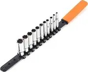 11pcs 1/4 Inch 4-14mm Power Accessories Socket Chromium Plated Long Socket Set With Socket Holder For Improvement Car Repair