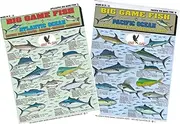 Fishermen's Big Game Fish Identification Set (Atlantic & Pacific) - Waterproof Quick Reference Guide | Portable & Built to Last | Double-Sided & Easy to Read