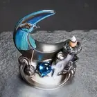Moon Backflow Incense Burner Incense Stick Holder for Yoga Living Room Desk