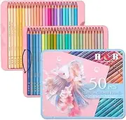 Joyeee 50 PCS Colored Pencils, Art Supplies Premium Pencils Color Lead for Professionals Colorists, Soft Core Colored Pencils Iron box Set for Art Design Drawing Hand Painted Coloring