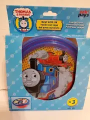 Thomas & Friends Train Engine Plastic Bowl With Lid Container Set Zak New