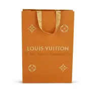 BRAND NEW Authentic Louis Vuitton 2017 Holiday Gold Logo Gift Bag 9.75x14x4.25