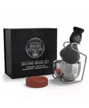 Luxury Shaving Brush Set: Badger Hair Shaving Brush, Soap, Bowl, & Safety Stand