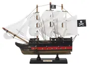 Wooden Black Bart's Royal Fortune White Sails Limited Model Pirate Ship 12"