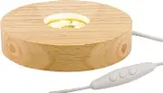 Bituulor Wood LED Light Base for Crystal & 3D Glass Art - USB Powered Display Stand with 6 High-Brightness LEDs