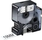 NineLeaf 1 Pack Replacement for Dymo D1 45803 S0720830 A45803 19mm x 7m 0.7'' 3/4 inch Black on White Label Tape for LabelManager 300 350 350D 360D 400 420P 450 450D 500TS PC PC II Label Maker
