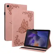 For Samsung Galaxy Tab A9+ Card Holder Tablet Case Pu Leather Butterfly Flower Imprinted Stand Cover