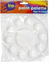 Round Plastic Paint Palette 17cm White Artist Painting Art Craft 10 Well Colours