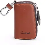 Contact's Leather Key Case, Mens Key Chain Hooks Case Cover Pocket with Keyring Leather Car Key Fob for Men Keys Holder Organizer for Women