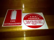 FIRE EXTINGUISHER LOCATION AND ID SIGNS SETS x 6 - (FREE POSTAGE) - GREAT VALUE